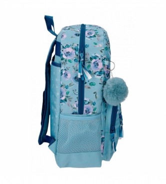 Joumma Bags Movom Wild Flowers mochila escolar adaptvel dois compartimentos azul -33x46x17cm