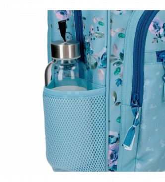 Joumma Bags Movom Fleurs sauvages sac  dos scolaire adaptable deux compartiments bleu -33x46x17cm