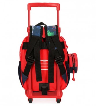 Joumma Bags Go Spidey Kinderzimmer Rucksack mit rotem Trolley -23x25x10cm
