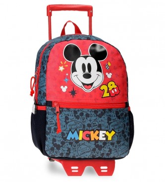 Joumma Bags Backpack Mickey Get Moving 33cm with Trolley red, blue -25x32x12cm