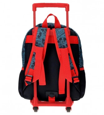 Joumma Bags Mickey Get Moving nahrbtnik 33cm z vozičkom rdeča, modra -25x32x12cm