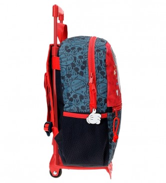 Joumma Bags Mickey Get Moving nahrbtnik 33cm z vozičkom rdeča, modra -25x32x12cm
