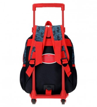 Joumma Bags Mickey Get Moving mochila pr-escolar 28cm com carrinho vermelho, azul -23x28x10cm