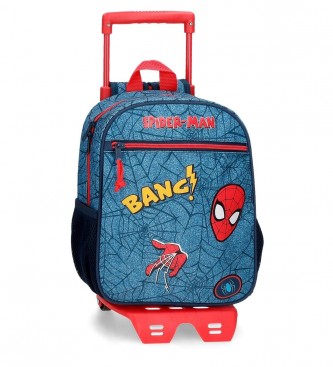 Spiderman Spiderman 28cm blauwe rugzak met trolley 