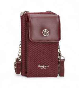 Pepe Jeans Borsa a tracolla per cellulare Sprig bordeaux
