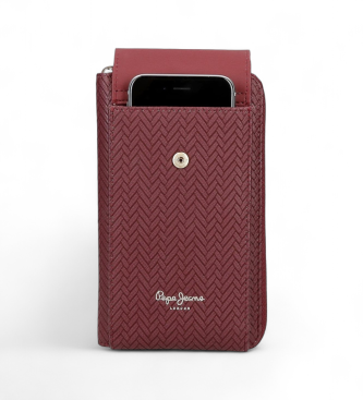 Pepe Jeans Borsa a tracolla per cellulare Sprig bordeaux