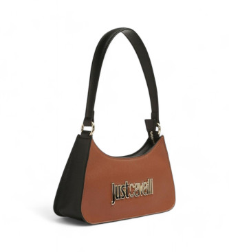 Just Cavalli B Metalen belettering bruine tas