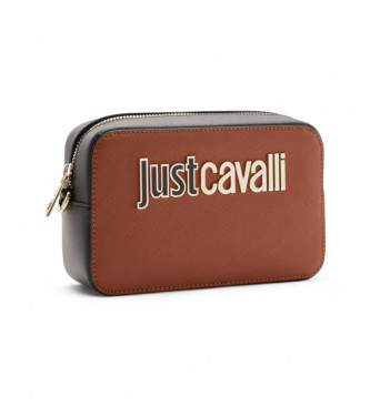 Just Cavalli B Metalen belettering bruine tas