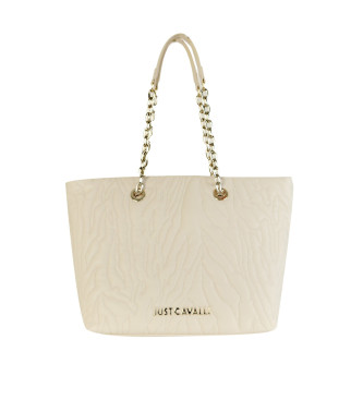 Just Cavalli Gesteppte Zebra-Tasche Large beige