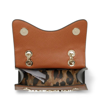 Just Cavalli Borsa con scritta in metallo della gamma marrone