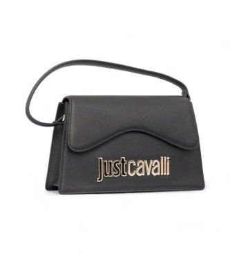 Just Cavalli Borsa con scritta in metallo della gamma nera