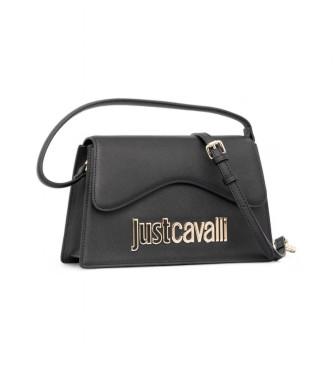 Just Cavalli Borsa con scritta in metallo della gamma nera