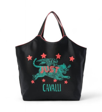 Just Cavalli Range Q Future Easy boodschappentas zwart