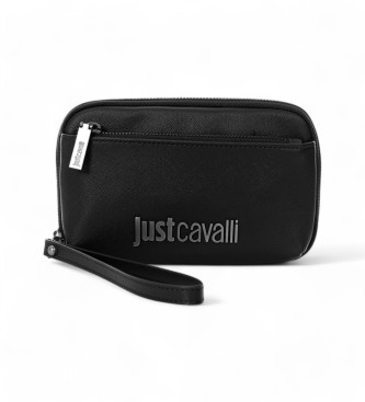 Just Cavalli Black logo messenger bag