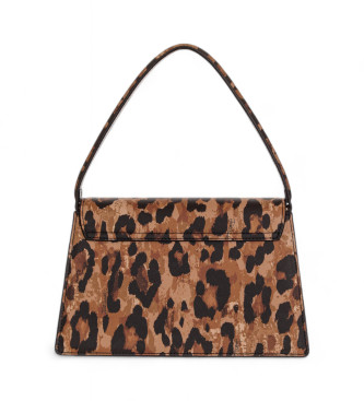 Just Cavalli Borsa con scritta in metallo della gamma marrone