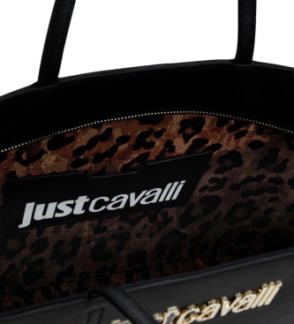 Just Cavalli Groe Beschriftungstasche schwarz