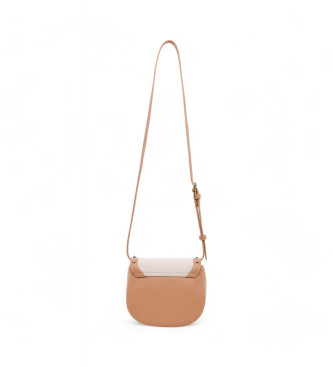 Just Cavalli Borsa in tela di legno con ricamo gamma T beige