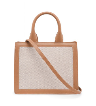 Just Cavalli Borsa in tela di legno con ricamo gamma T beige