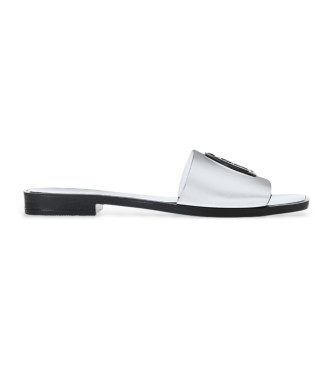 Just Cavalli Sandales en cuir argent Scarpa