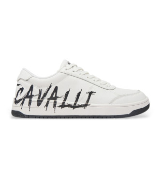 Just Cavalli Zapatillas de piel logotipo blanco