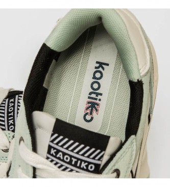 Kaotiko Boston leather trainers white, teal blue