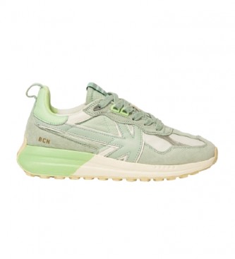 Kaotiko Detroit green leather trainers