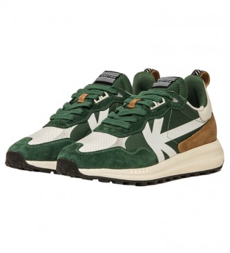 Kaotiko Vancouver green leather trainers