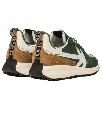Kaotiko Vancouver green leather trainers