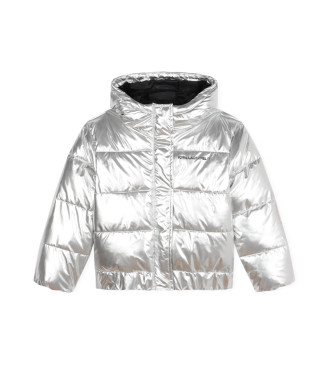 Karl Lagerfeld Quiltad anorak i silver