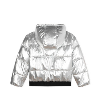 Karl Lagerfeld Silver quilted anorak