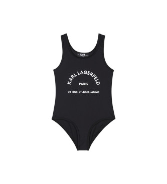 Karl Lagerfeld Black logo print swimming costume