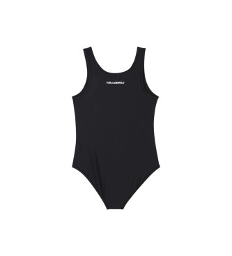 Karl Lagerfeld Black logo print swimming costume