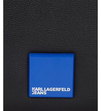 Karl Lagerfeld Ramenska torba s črnim kvadratnim logotipom