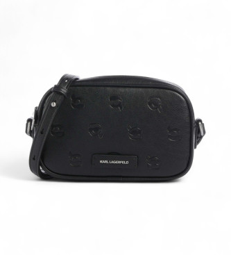 Karl Lagerfeld Schwarze Monogramm-Umhngetasche