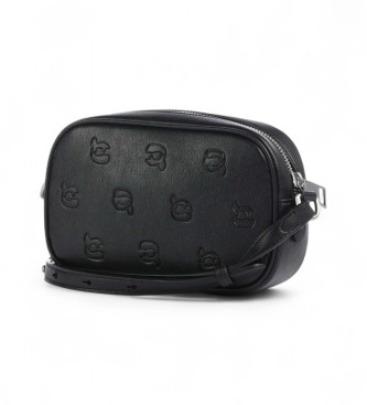 Karl Lagerfeld Schwarze Monogramm-Umhngetasche
