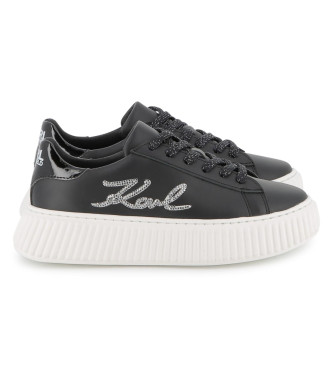 Karl Lagerfeld Sneakers i lder Mrke sort
