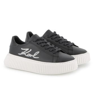 Karl Lagerfeld Sneakers i lder Mrke sort