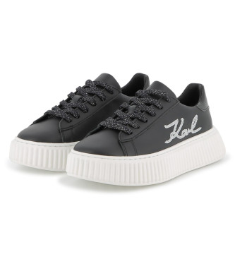 Karl Lagerfeld Sneakers i lder Mrke sort