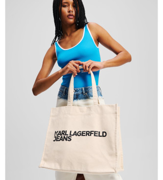 Karl Lagerfeld Saco de lona com logtipo bege
