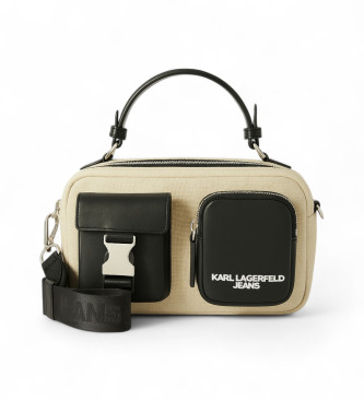 Karl Lagerfeld Borsa in tela mista beige