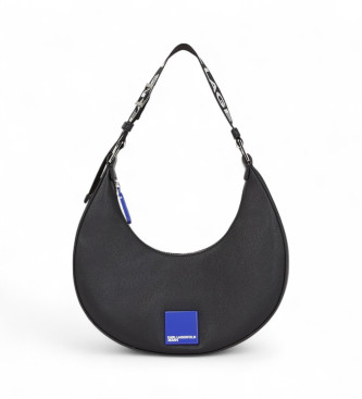 Karl Lagerfeld Borsa semicircolare con logo quadrato KLJ nera