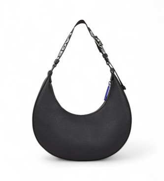 Karl Lagerfeld Borsa semicircolare con logo quadrato KLJ nera