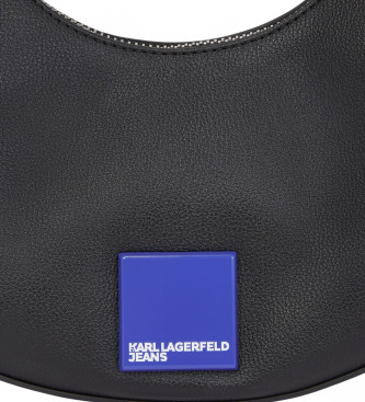 Karl Lagerfeld Borsa semicircolare con logo quadrato KLJ nera