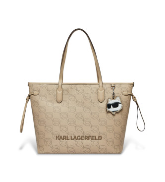 Karl Lagerfeld Beige shopper-taske med monogram