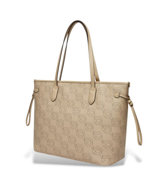 Karl Lagerfeld Beige monogrammed shopper bag