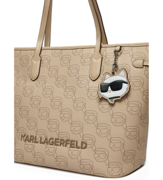 Karl Lagerfeld Monogrammierte Shopper-Tasche in Beige