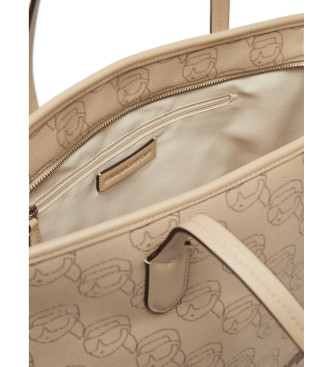 Karl Lagerfeld Bolso Shopper monograma beige