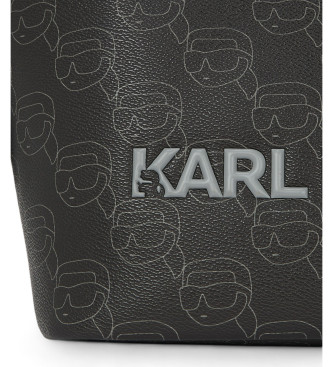 Karl Lagerfeld Czarna torba shopper z monogramem