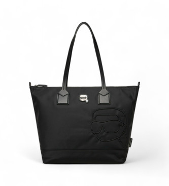 Karl Lagerfeld Sort shopper-taske med prg