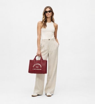 Karl Lagerfeld Bolso tote mediano de Rue St-Guillaume granate